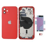 Châssis rouge partiellement équipé avec logo iPhone 12